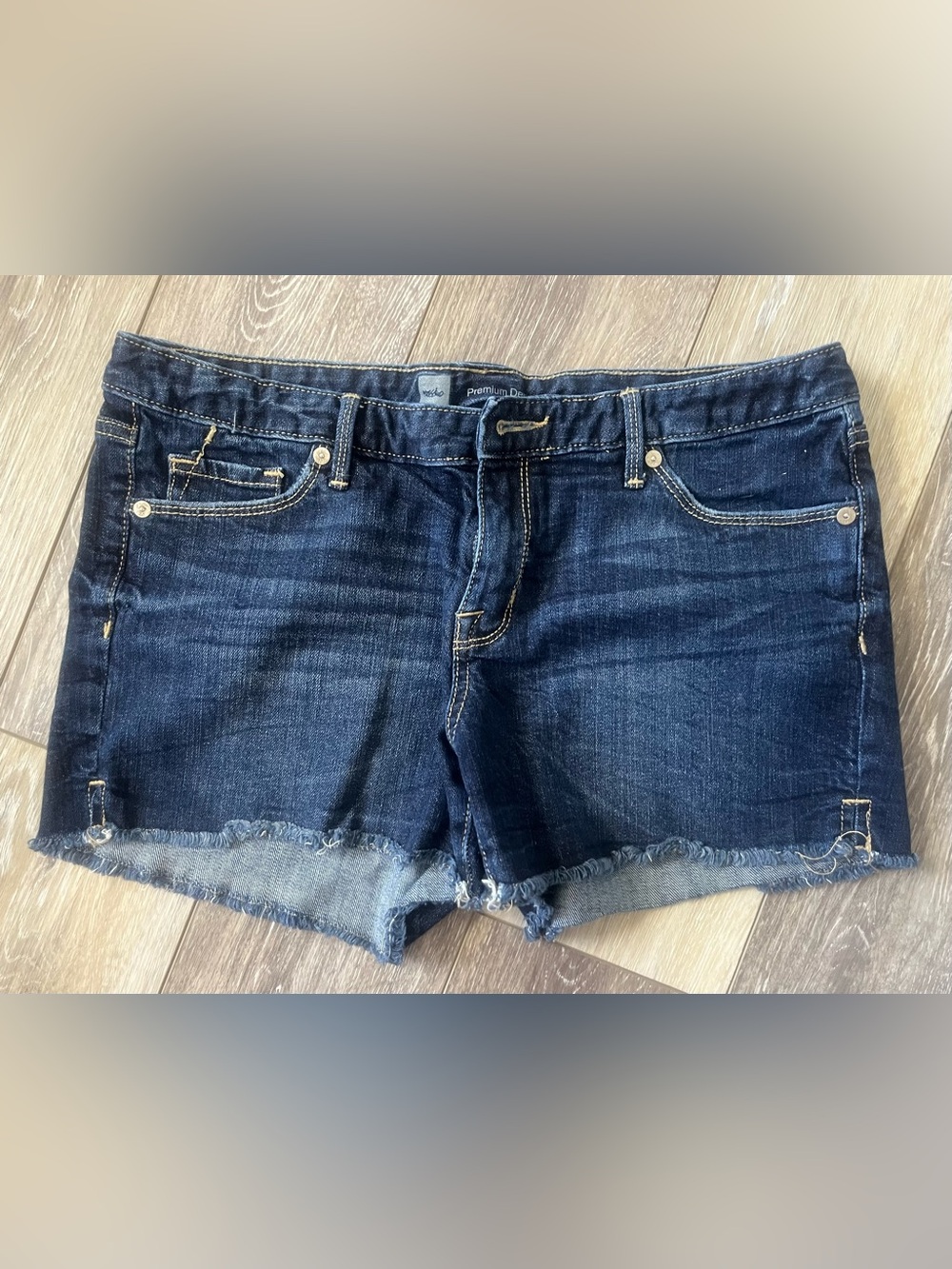 Mossimo Supply Co. Dark Blue with faded fabric details Denim Shorts